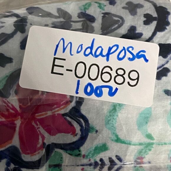 Modaposa Sun Dress Women Medium Turquoise Floral Print 100% Cotton Lined Pockets - Picture 12 of 13